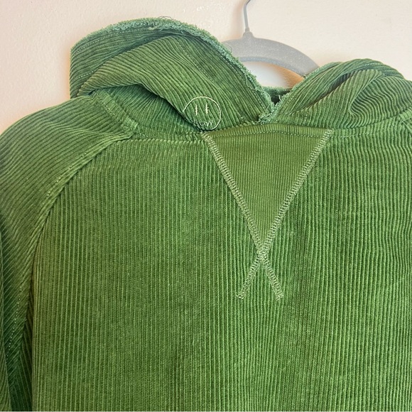 DREW Corduroy Army Green Hoodie - Picture 4 of 9